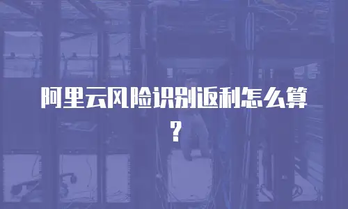 阿里云风险识别返利怎么算？