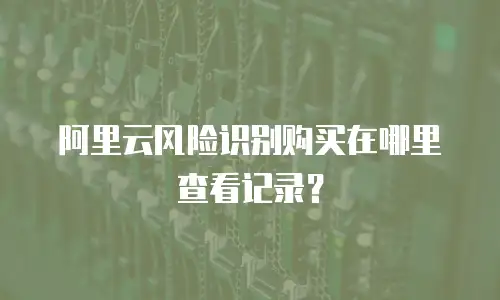阿里云风险识别购买在哪里查看记录？