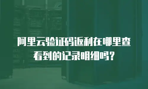 阿里云验证码返利在哪里查看到的记录明细吗？
