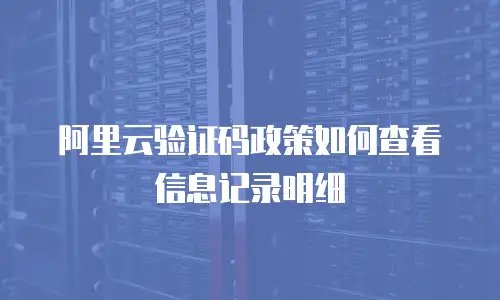 阿里云验证码政策如何查看信息记录明细