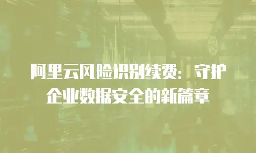 阿里云风险识别续费：守护企业数据安全的新篇章