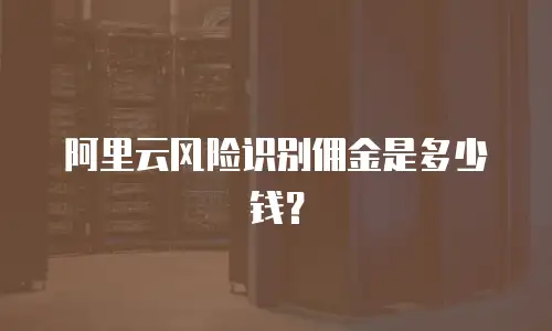 阿里云风险识别佣金是多少钱？