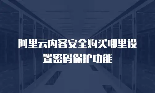 阿里云内容安全购买哪里设置密码保护功能
