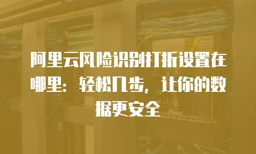 阿里云风险识别打折设置在哪里：轻松几步，让你的数据更安全