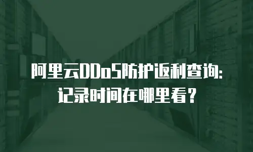 阿里云DDoS防护返利查询：记录时间在哪里看？