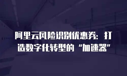 阿里云风险识别优惠券：打造数字化转型的&ldquo;加速器&rdquo;