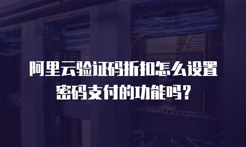 阿里云验证码折扣怎么设置密码支付的功能吗？