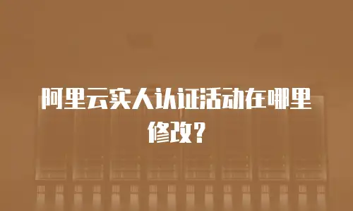 阿里云实人认证活动在哪里,阿里云实人认证活动在哪里修改