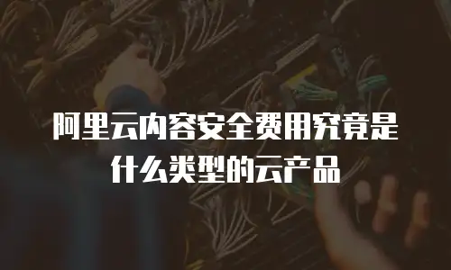 阿里云内容安全费用究竟是什么类型的云产品