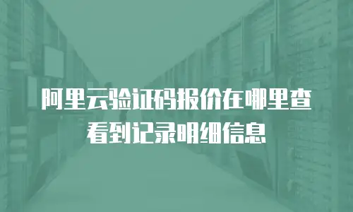 阿里云验证码报价在哪里查看到记录明细信息