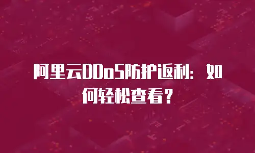 阿里云DDoS防护返利：如何轻松查看？