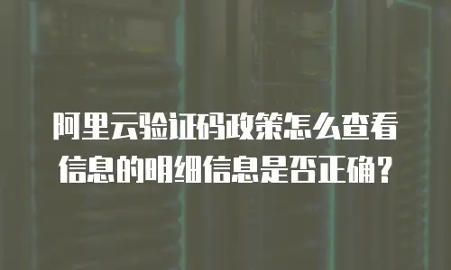 阿里云验证码政策怎么查看信息的明细信息是否正确？