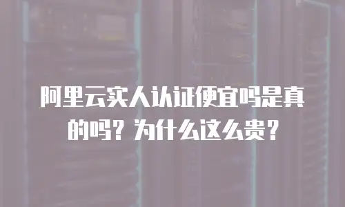 阿里云实人认证便宜吗是真的吗？为什么这么贵？