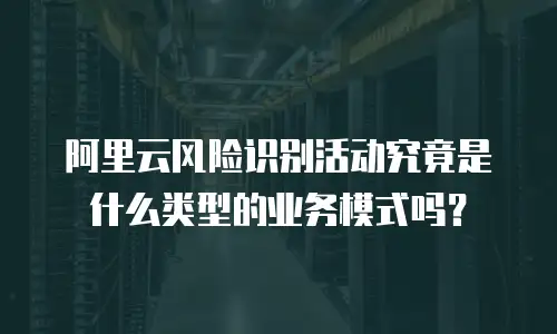阿里云风险识别活动究竟是什么类型的业务模式吗？
