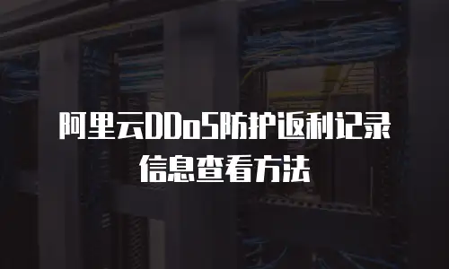 阿里云DDoS防护返利记录信息查看方法