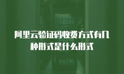 阿里云验证码收费方式有几种形式是什么形式