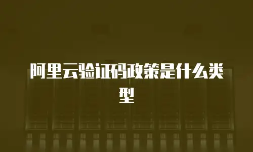阿里云验证码政策是什么类型