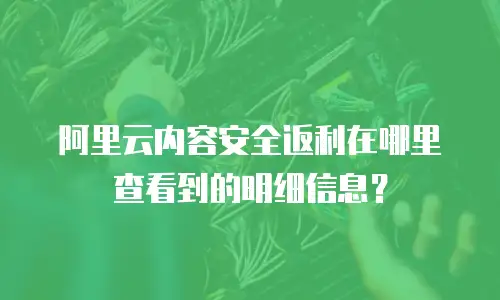 阿里云内容安全返利在哪里查看到的明细,阿里云内容安全返利在哪里查看到的明细信息