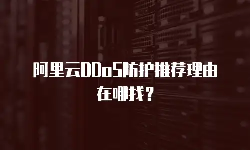 阿里云DDoS防护推荐理由在哪找？