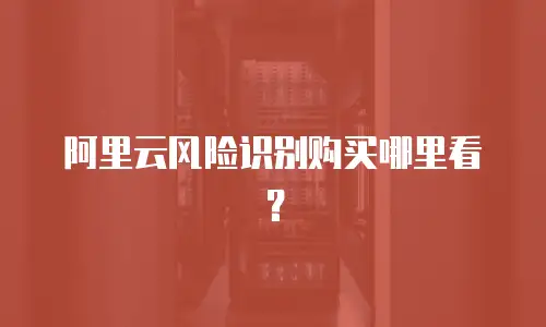 阿里云风险识别购买哪里看？