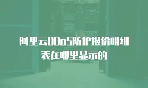 阿里云DDoS防护报价明细表在哪里显示的