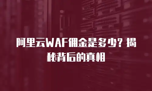 阿里云WAF佣金是多少？揭秘背后的真相