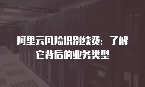 阿里云风险识别续费：了解它背后的业务类型