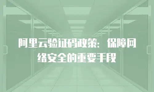 阿里云验证码政策：保障网络安全的重要手段