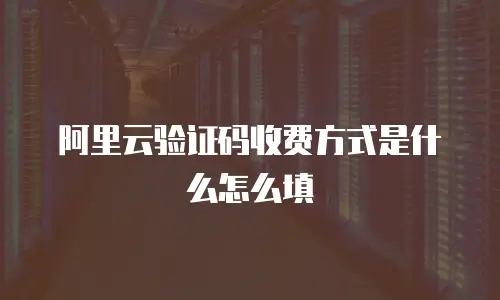 阿里云验证码收费方式是什么怎么填