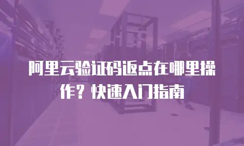 阿里云验证码返点在哪里操作？快速入门指南