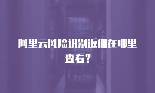 阿里云风险识别返佣在哪里查看？