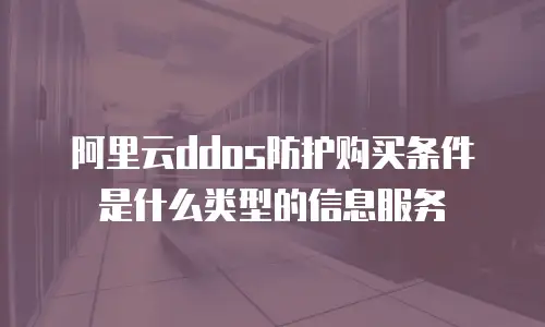 阿里云ddos防护购买条件是什么类型的信息服务