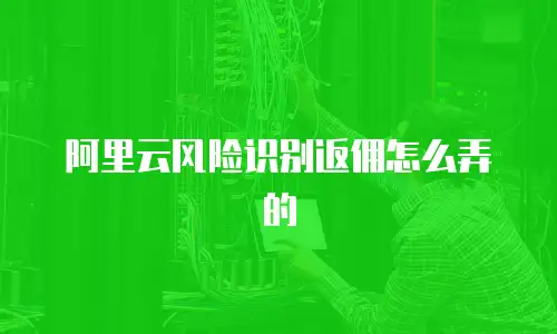 阿里云风险识别返佣怎么弄的