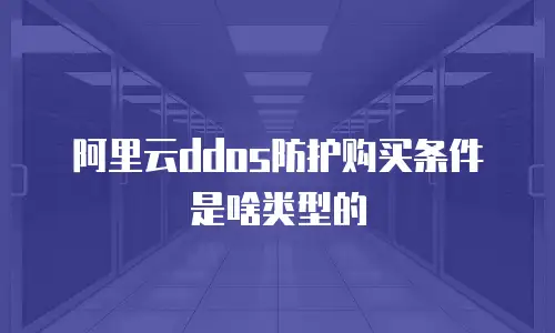 阿里云ddos防护购买条件是啥类型的