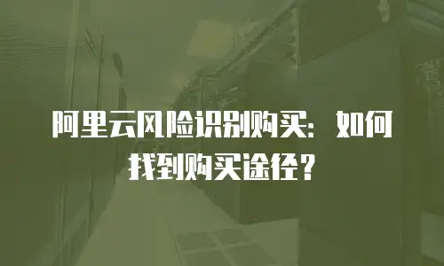 阿里云风险识别购买：如何找到购买途径？