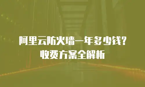 阿里云防火墙一年多少钱？收费方案全解析
