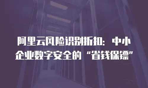 阿里云风险识别折扣：中小企业数字安全的“省钱保镖”