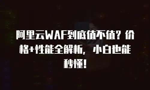 阿里云WAF到底值不值？价格+性能全解析，小白也能秒懂！