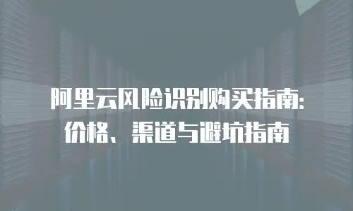 阿里云风险识别购买指南：价格、渠道与避坑指南