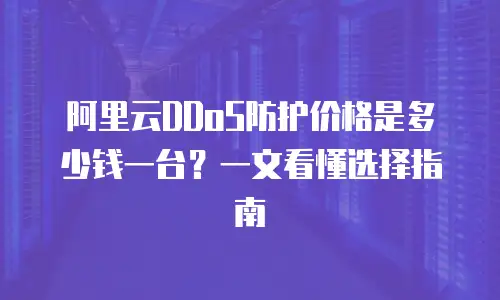 阿里云DDoS防护价格是多少钱一台？一文看懂选择指南