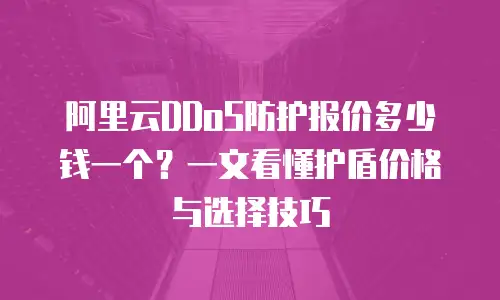 阿里云DDoS防护报价多少钱一个？一文看懂护盾价格与选择技巧