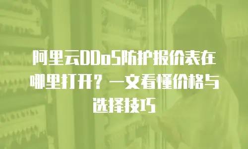 阿里云DDoS防护报价表在哪里打开？一文看懂价格与选择技巧