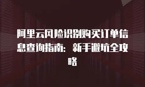 阿里云风险识别购买订单信息查询指南：新手避坑全攻略