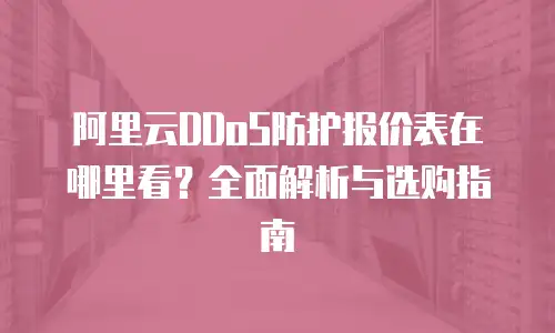 阿里云DDoS防护报价表在哪里看？全面解析与选购指南