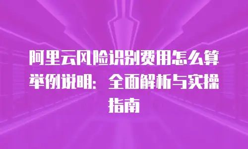 阿里云风险识别费用怎么算举例说明：全面解析与实操指南