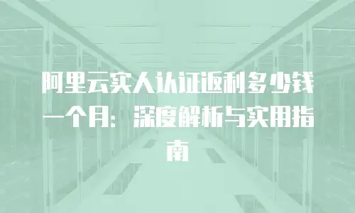 阿里云实人认证返利多少钱一个月：深度解析与实用指南