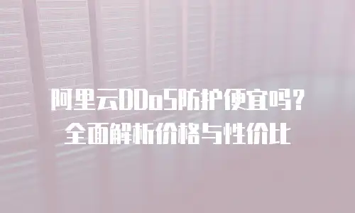 阿里云DDoS防护便宜吗？全面解析价格与性价比