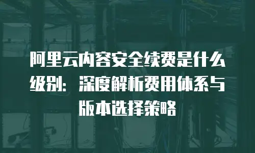阿里云内容安全续费是什么级别：深度解析费用体系与版本选择策略