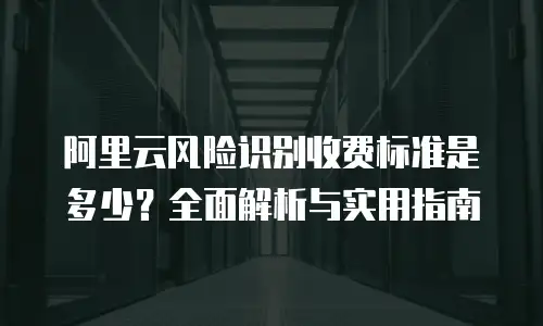 阿里云风险识别收费标准是多少？全面解析与实用指南