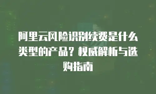 阿里云风险识别续费是什么类型的产品？权威解析与选购指南